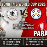 Nhận định bóng đá Đức vs Paraguay vòng 1/16 World Cup 2026. So sánh điểm mạnh chiến thuật và thông tin trận đấu chi tiết cập nhật trên nền tảng Gavang TV.